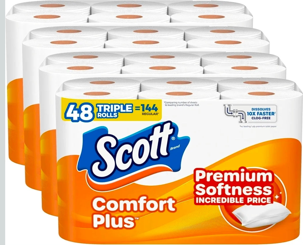 Scott Comfort Plus Toilet Paper, 48 Rolls