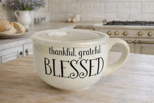 Thankful Grateful Blessed Soup Mug