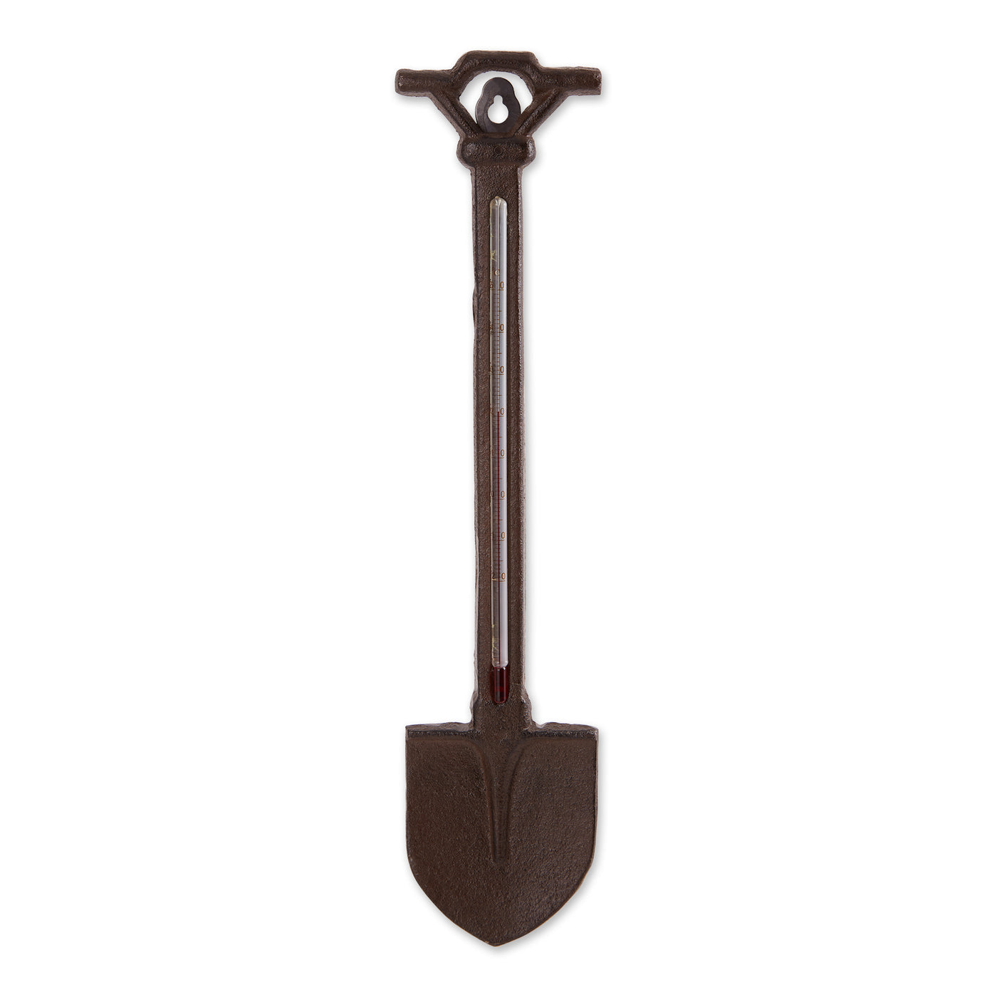 GARDEN SHOVEL CAST IRON THERMOMETER