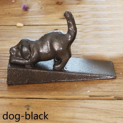 Black Dog Cast Iron Door Stop