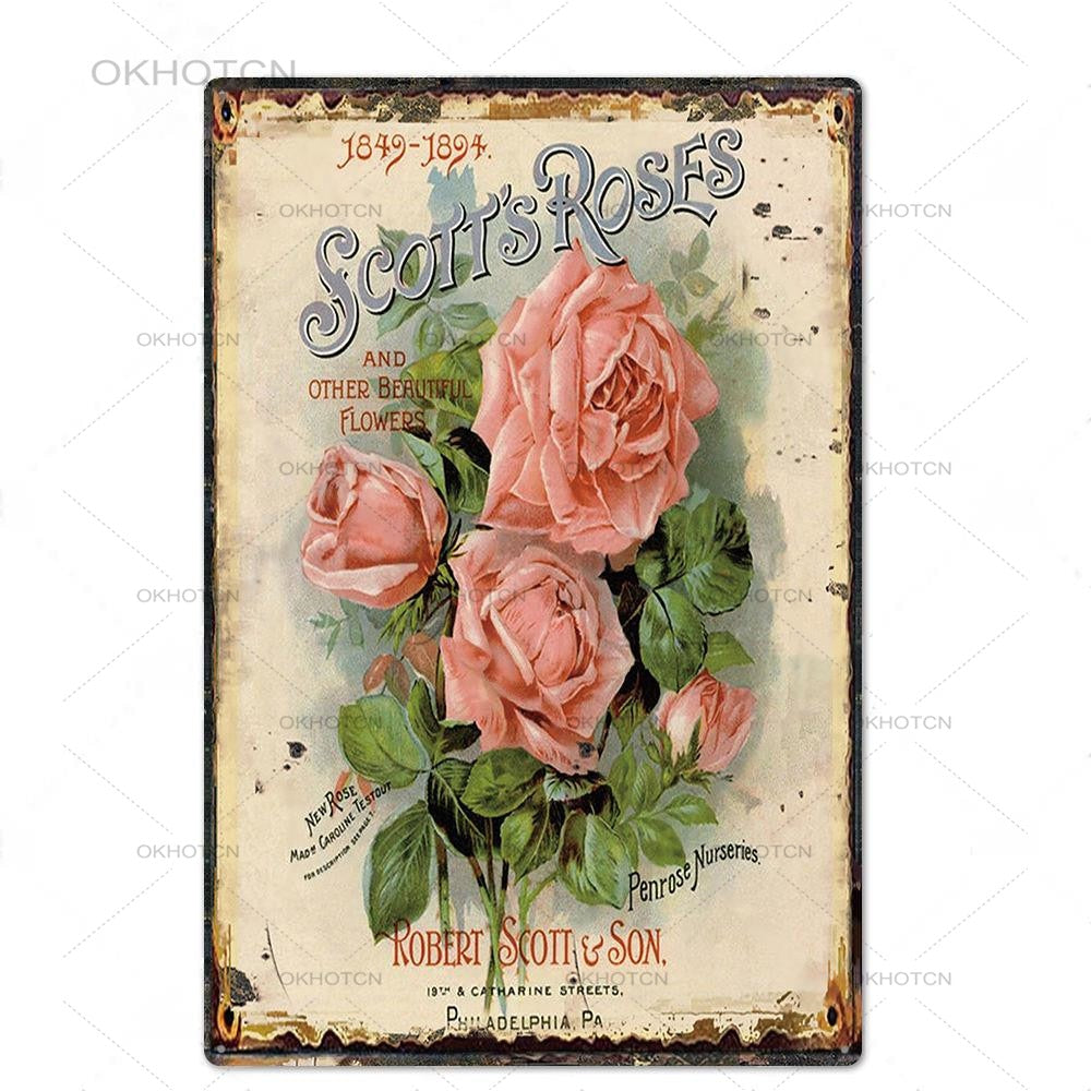 Garden Rules Metal Sign Vintage Metal Plaque Plates Decor For Pub Bar Home Wall Decor Tin Signs Flower Poster Gift