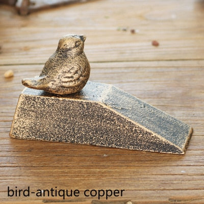 Antique Copper Bird Cast Iron Door Stop