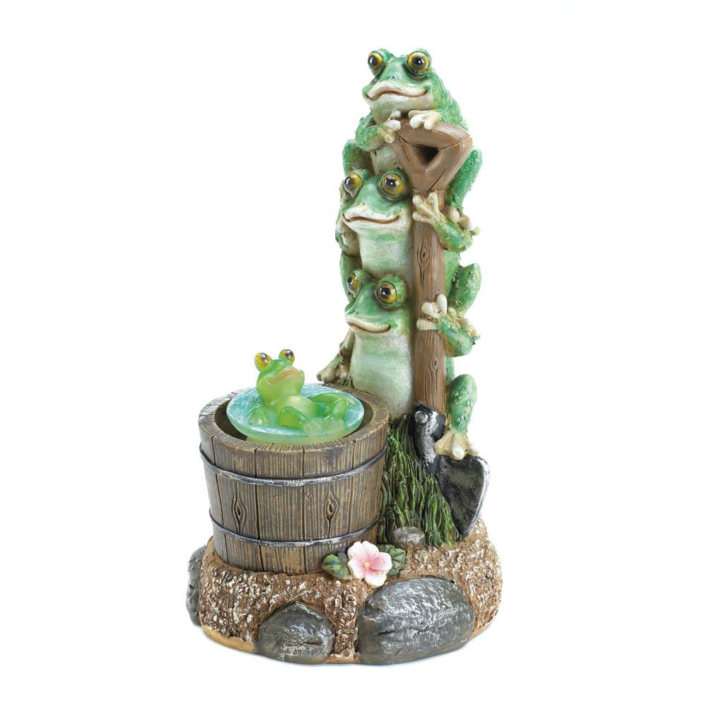 Solar Rotating Frog Figurine