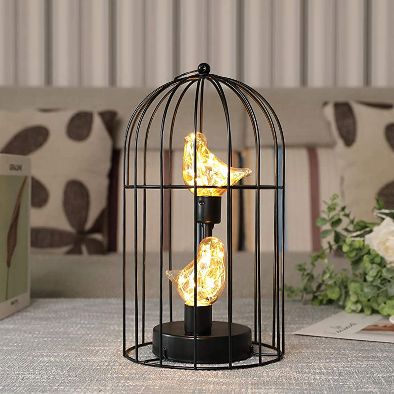 Warm Light Creative Birdcage Iron Table Lamps