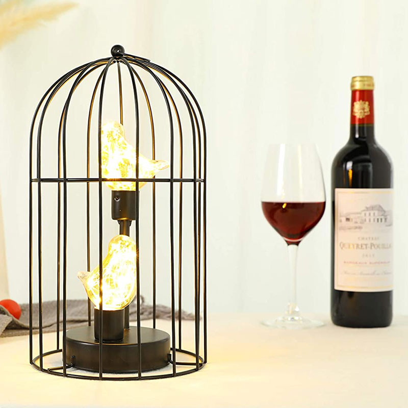 Warm Light Creative Birdcage Iron Table Lamps