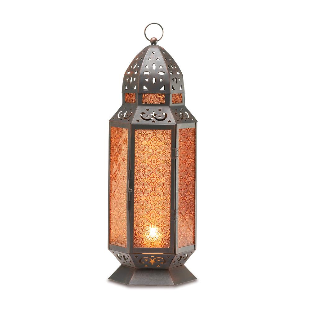 Tall Moroccan-Style Candle Lantern